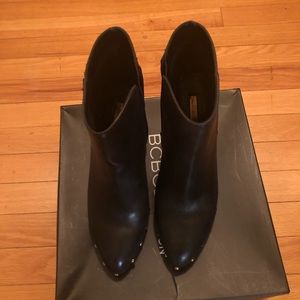 BCBG Gold Studded Booties, Size 8.5